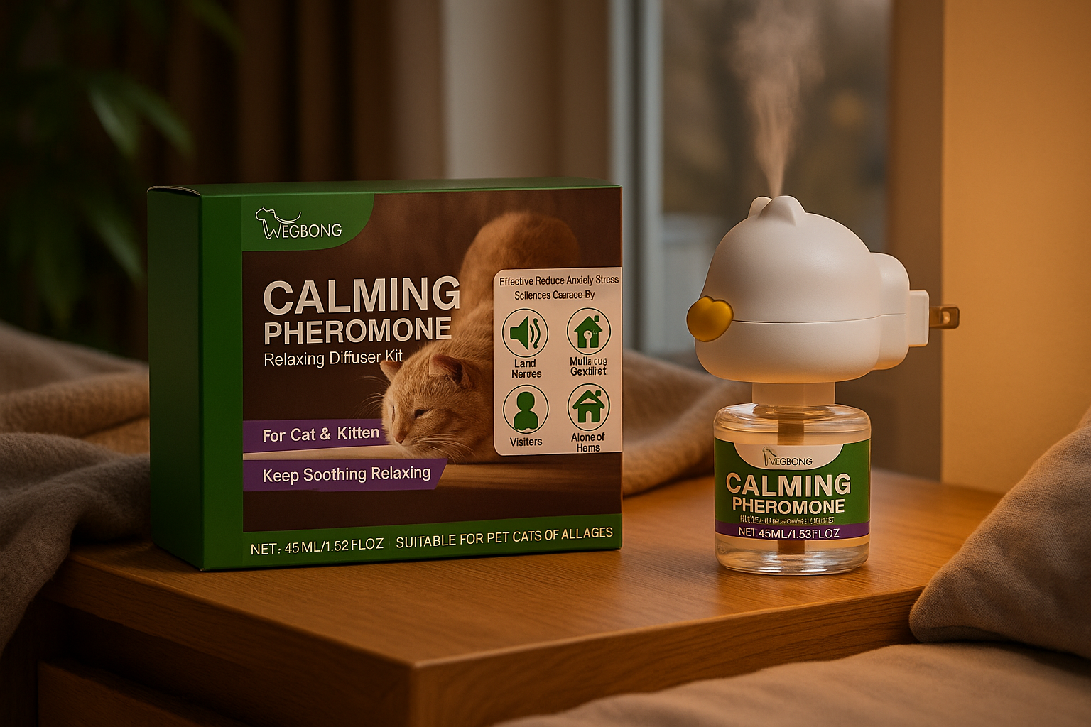 NuroPurr Calming Pheromone Diffuser Kit box and diffuser